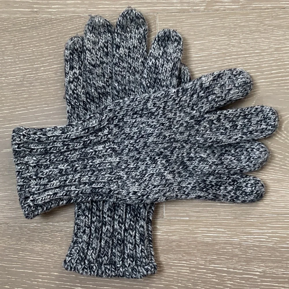 Black, Gray & White Wool Gloves